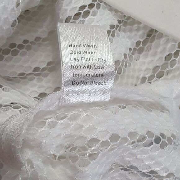 Ming Wang Jacket Womens Medium White Perforated Mesh Jacket - Picture 8 of 10